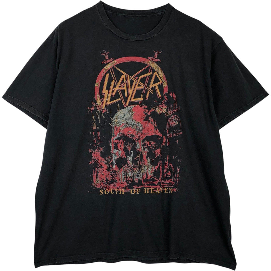 SLAYER Band T-shirt, Men's L size unclear black type Vintage Second Hand