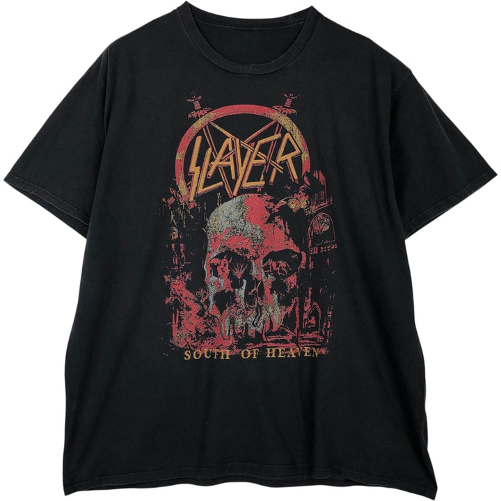 SLAYER Band T-shirt, Men's L size unclear black type Vintage Second Hand