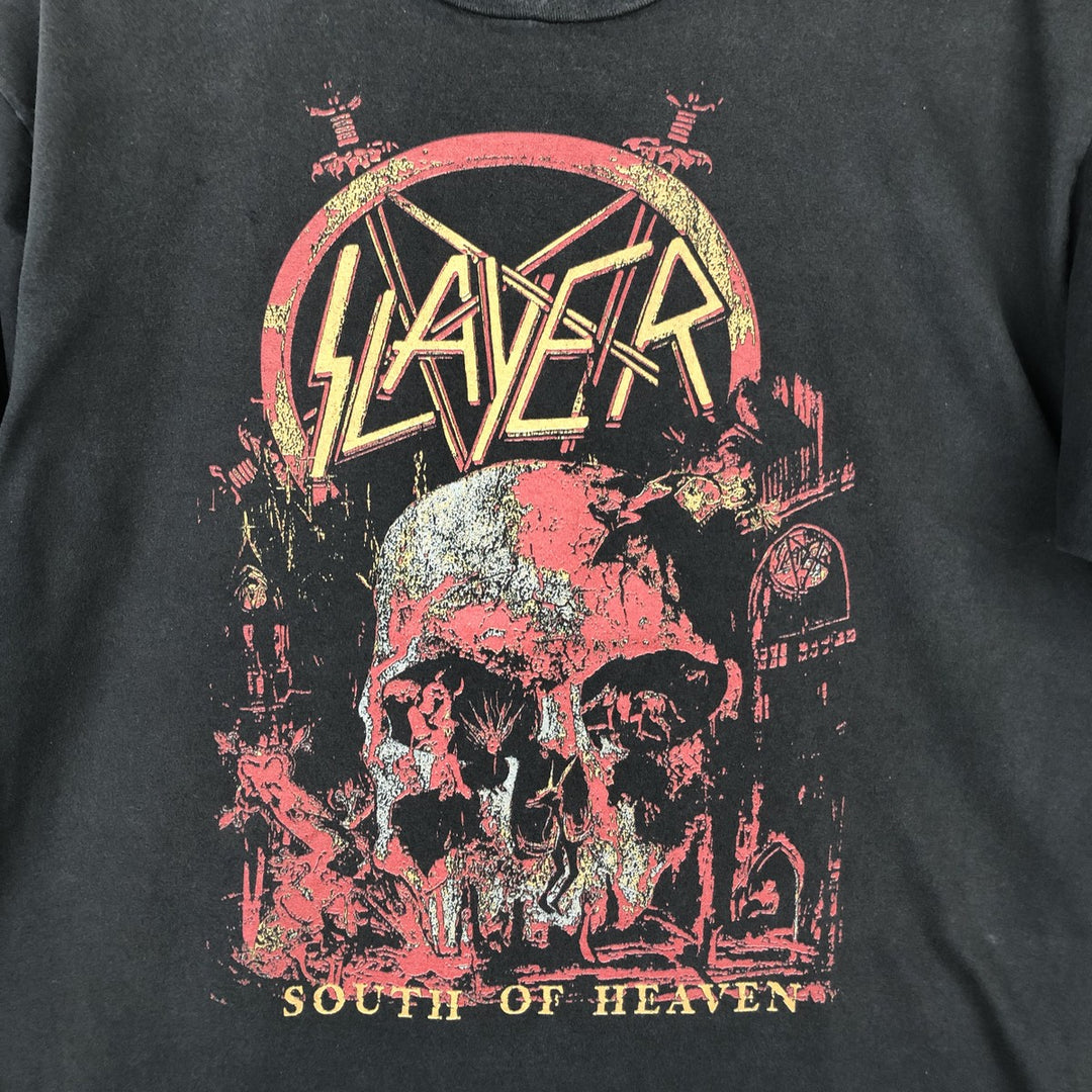 SLAYER Band T-shirt, Men's L size unclear black type Vintage Second Hand