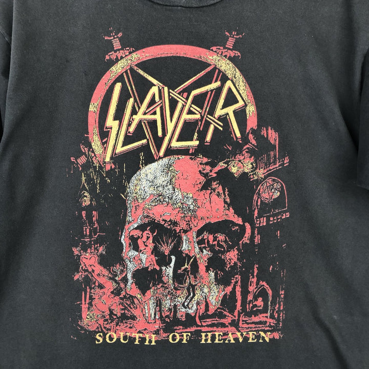 SLAYER Band T-shirt, Men's L size unclear black type Vintage Second Hand