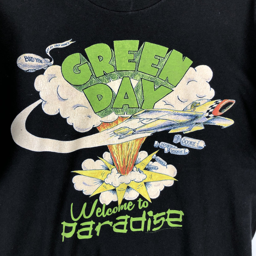 Bay Island Green Day Band T-shirt (Men's size M) cotton black type Vintage Second Hand