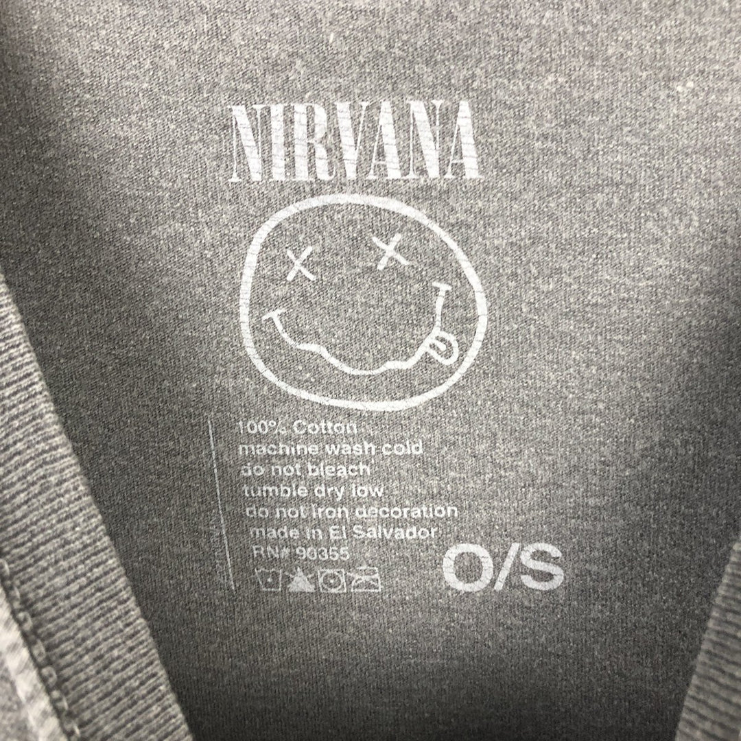 NIRVANA Nirvana Band T-shirt, Band T, Men's XL size cotton gray type Vintage Second Hand