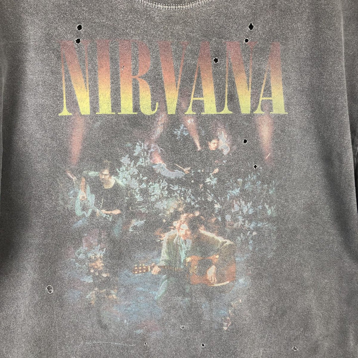 NIRVANA Nirvana Band T-shirt, Band T, Men's XL size cotton gray type Vintage Second Hand