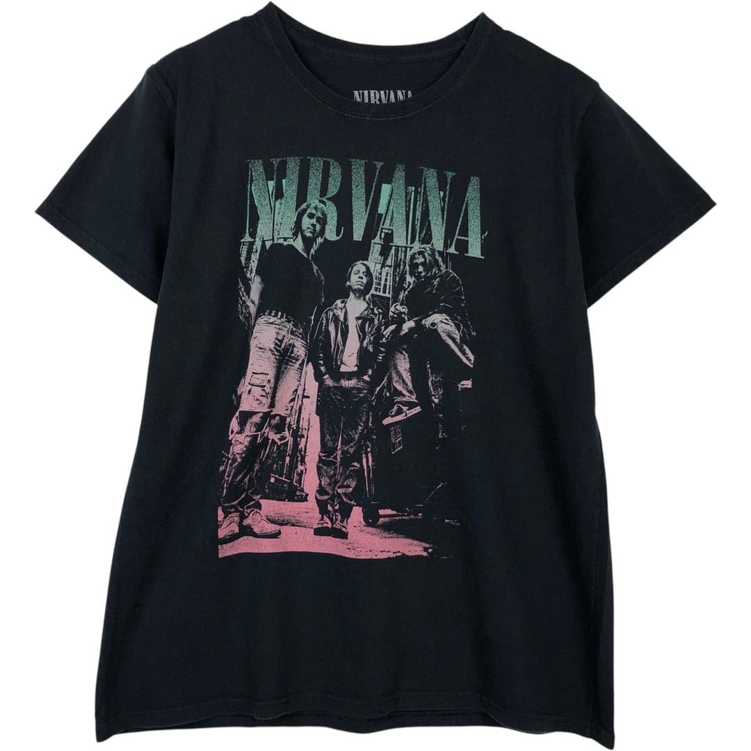 NIRVANA Nirvana Band T-shirt, Band T, Men's M size cotton black type Vintage Second Hand