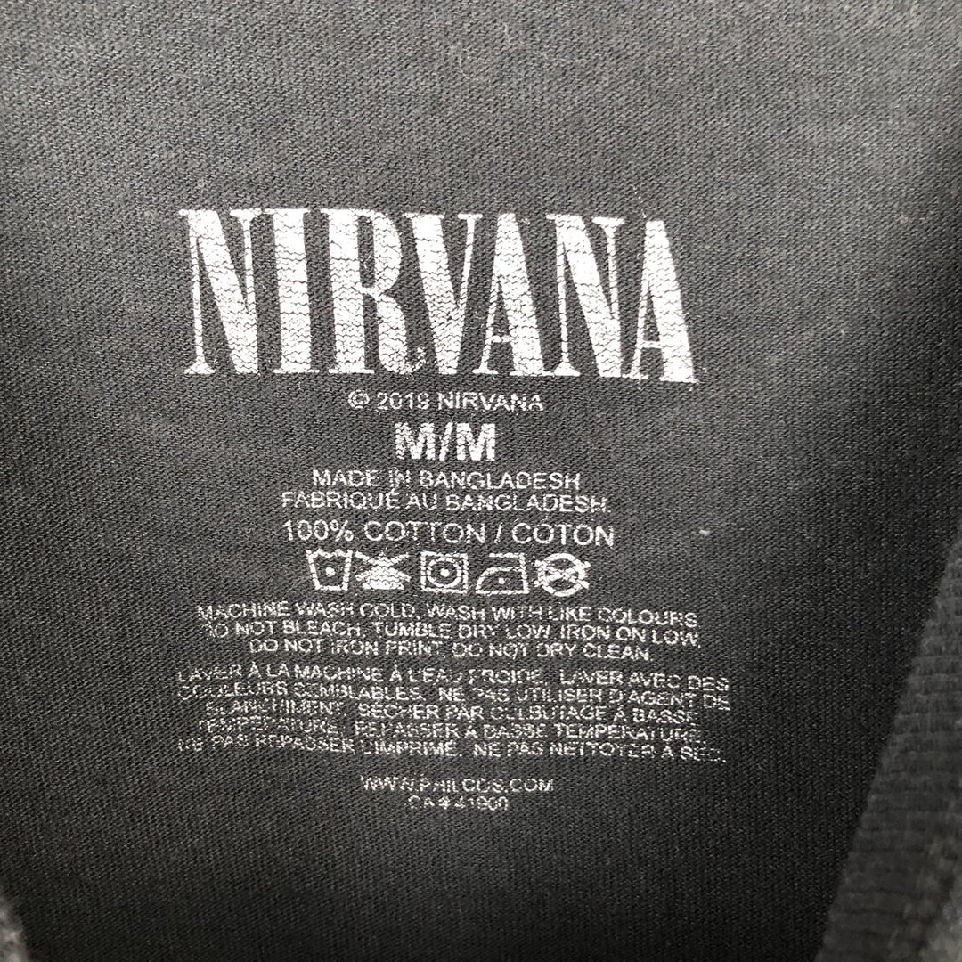 NIRVANA Nirvana Band T-shirt, Band T, Men's M size cotton black type Vintage Second Hand