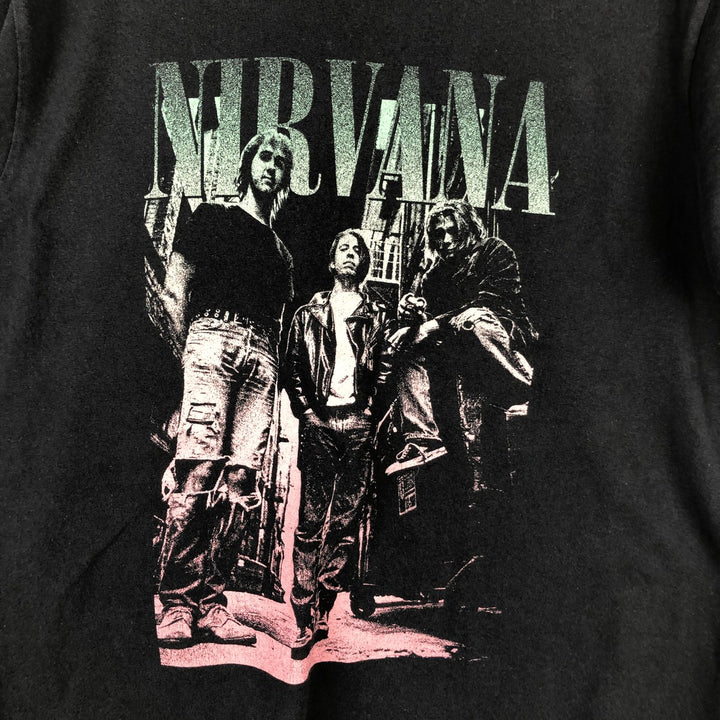 NIRVANA Nirvana Band T-shirt, Band T, Men's M size cotton black type Vintage Second Hand