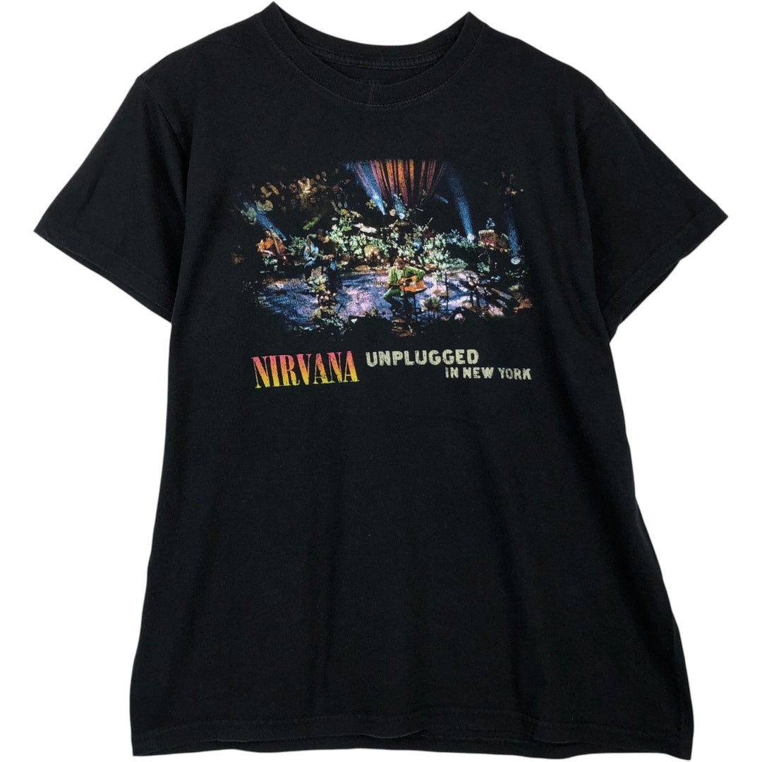 NIRVANA Nirvana Band T-shirt, Band T, Men's L size unclear black type Vintage Second Hand