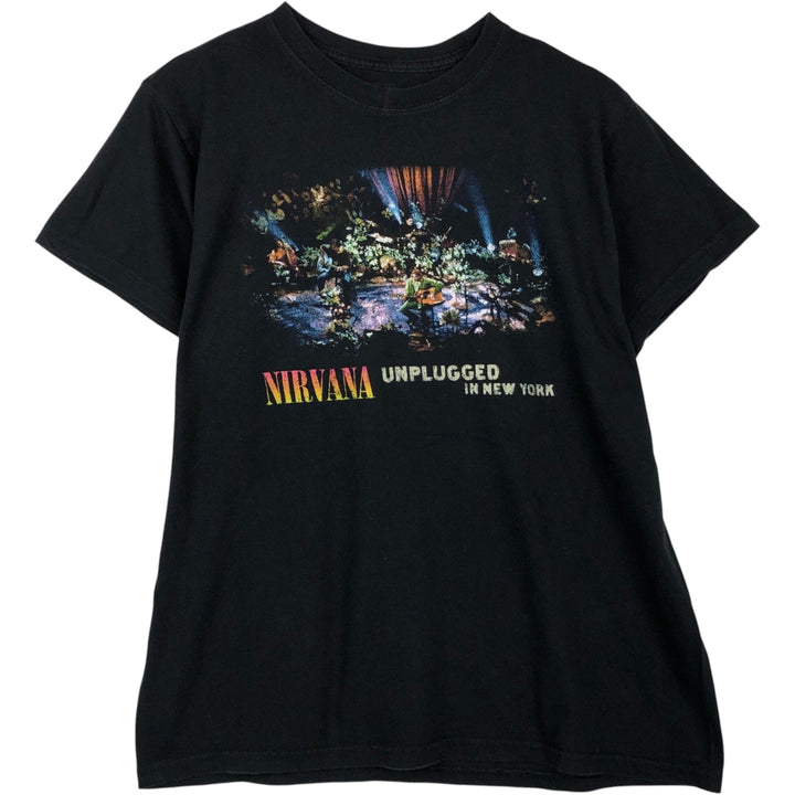 NIRVANA Nirvana Band T-shirt, Band T, Men's L size unclear black type Vintage Second Hand