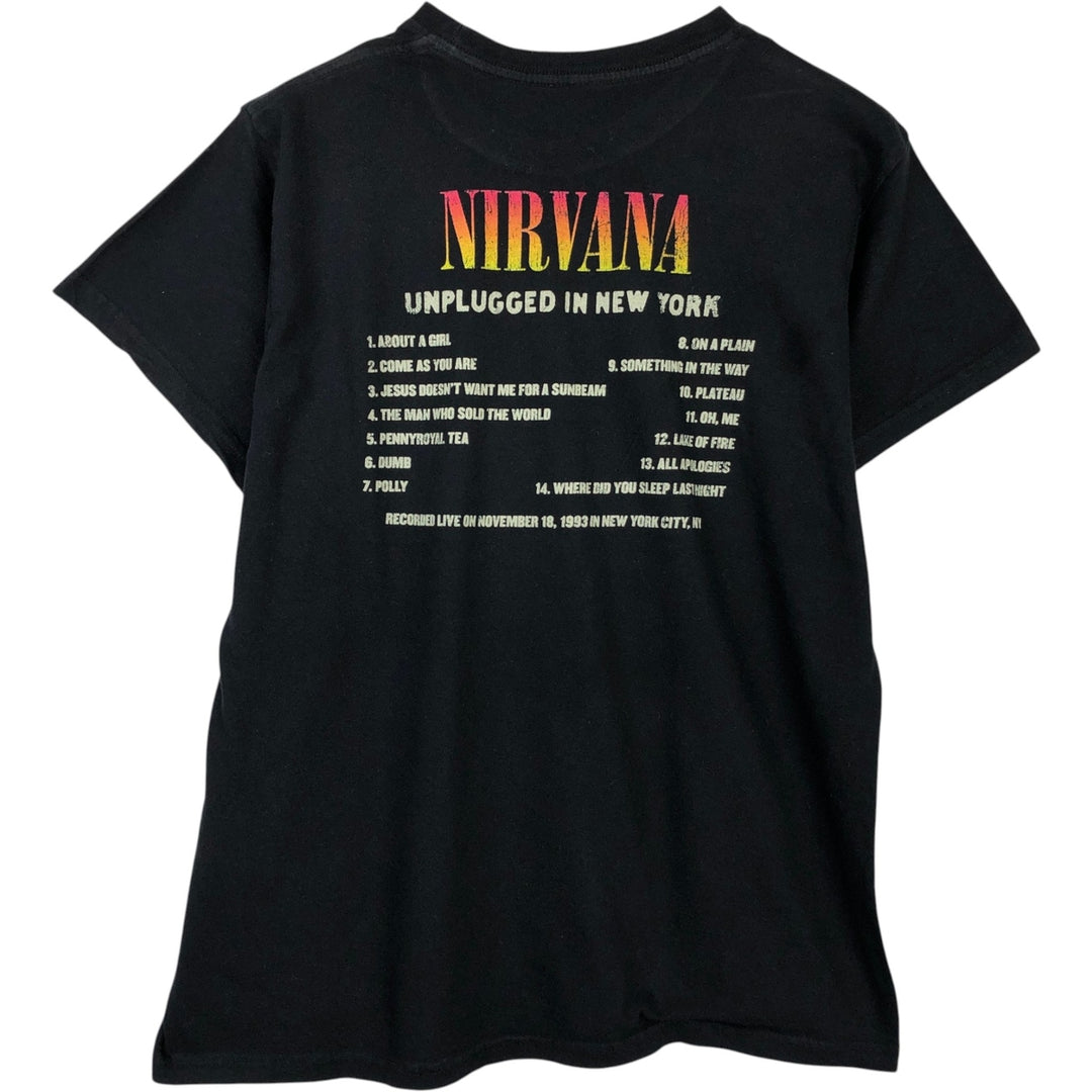 NIRVANA Nirvana Band T-shirt, Band T, Men's L size unclear black type Vintage Second Hand