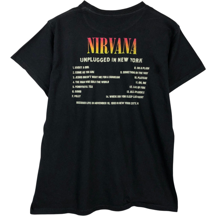 NIRVANA Nirvana Band T-shirt, Band T, Men's L size unclear black type Vintage Second Hand