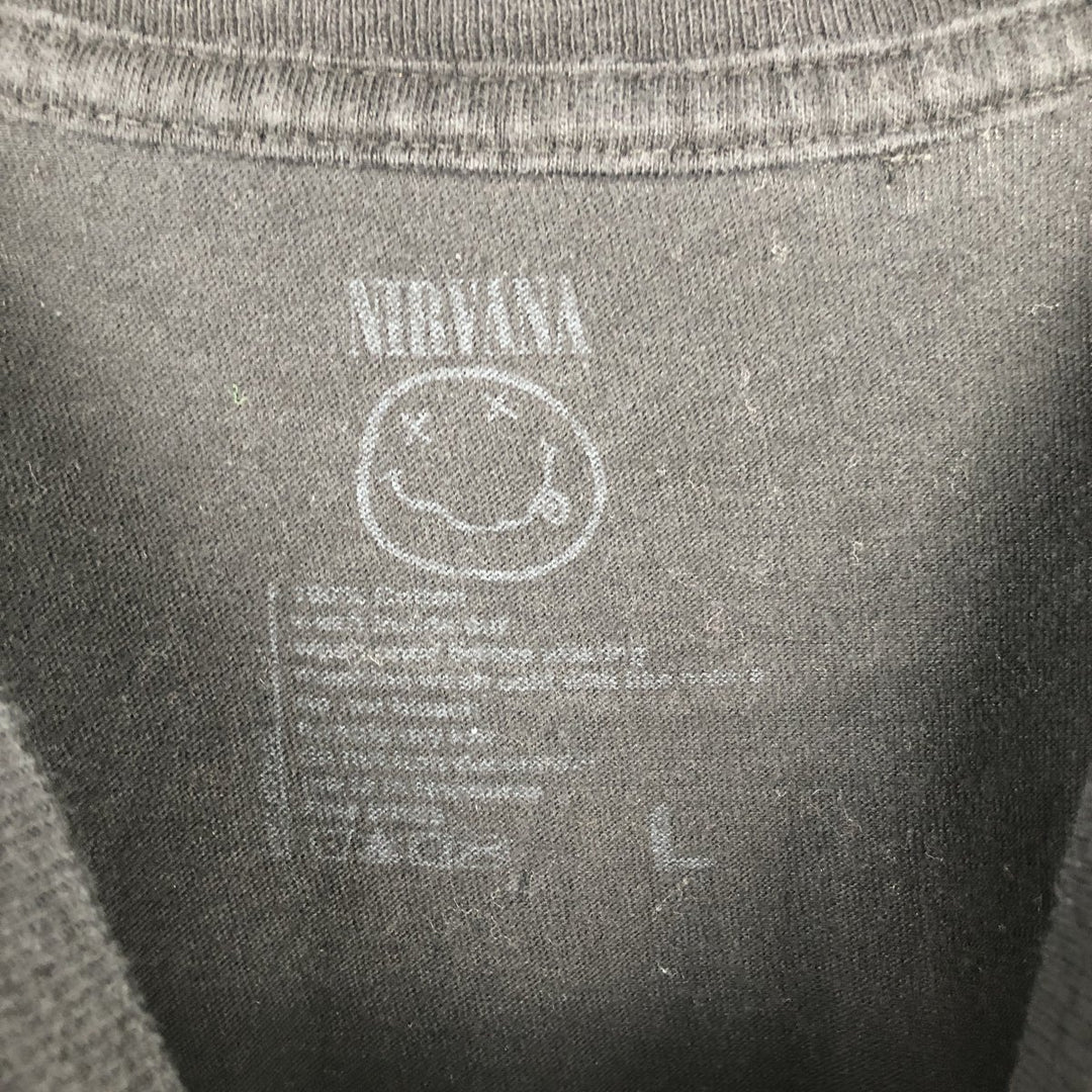 NIRVANA Nirvana Band T-shirt, Band T, Men's L size unclear black type Vintage Second Hand