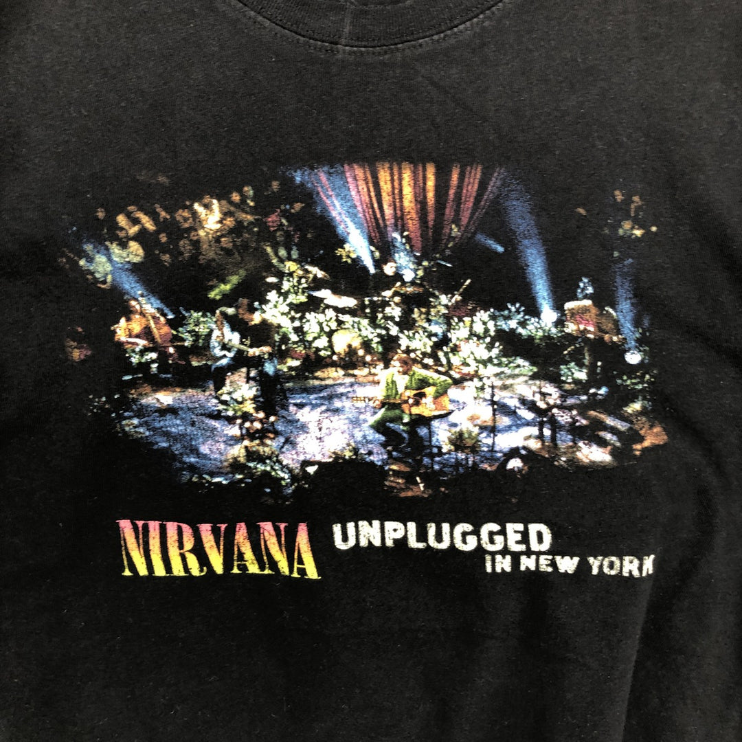 NIRVANA Nirvana Band T-shirt, Band T, Men's L size unclear black type Vintage Second Hand