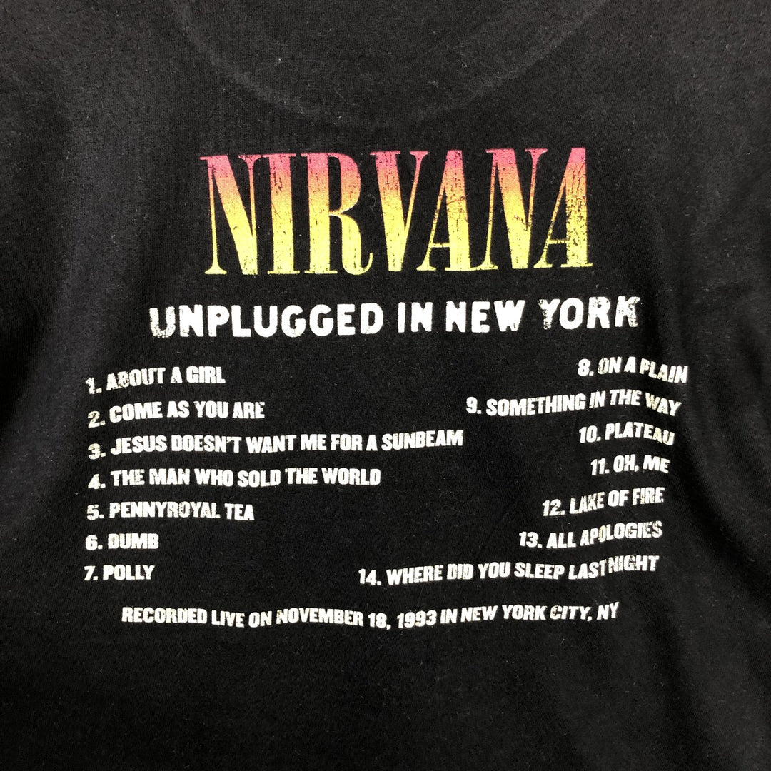 NIRVANA Nirvana Band T-shirt, Band T, Men's L size unclear black type Vintage Second Hand