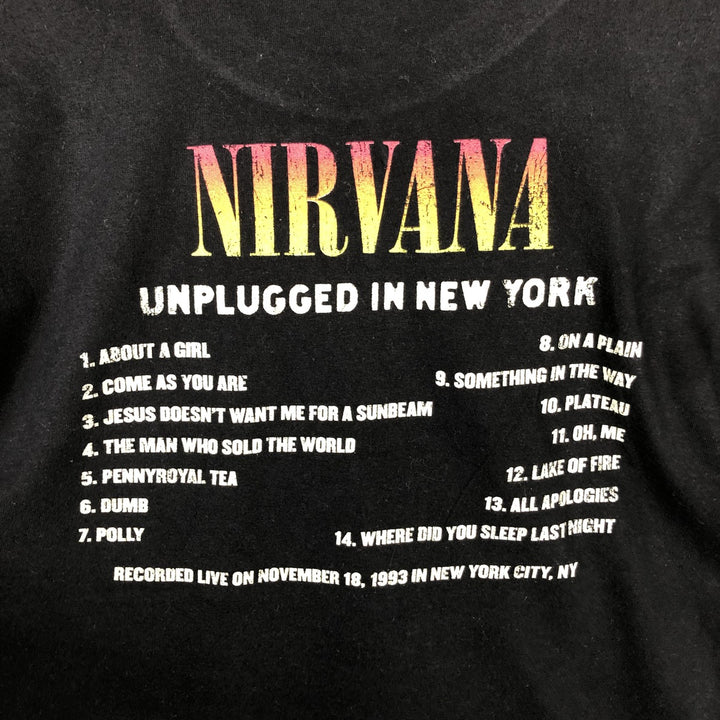NIRVANA Nirvana Band T-shirt, Band T, Men's L size unclear black type Vintage Second Hand