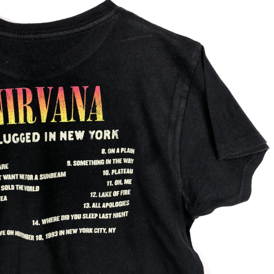 NIRVANA Nirvana Band T-shirt, Band T, Men's L size unclear black type Vintage Second Hand