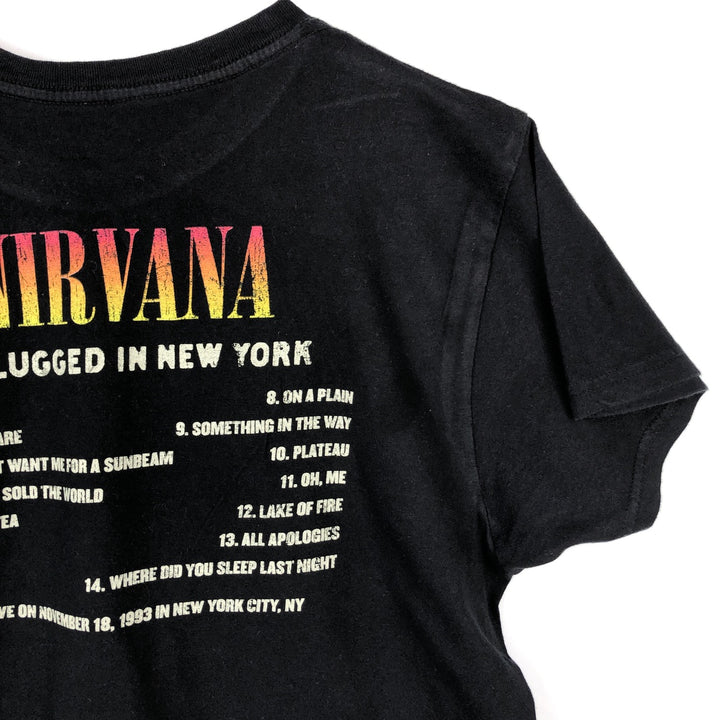 NIRVANA Nirvana Band T-shirt, Band T, Men's L size unclear black type Vintage Second Hand