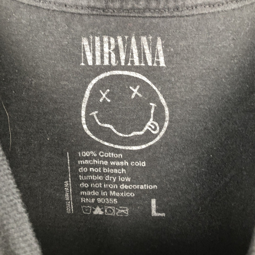 NIRVANA Nirvana Band T-shirt, Band T, Men's L size cotton black type Vintage Second Hand