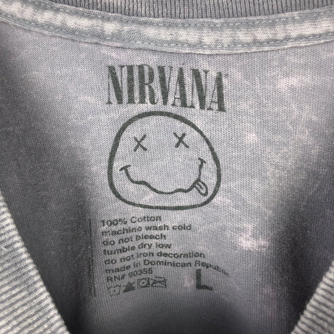 NIRVANA Nirvana Band T-shirt, Band T, Men's L size cotton purple type Vintage Second Hand