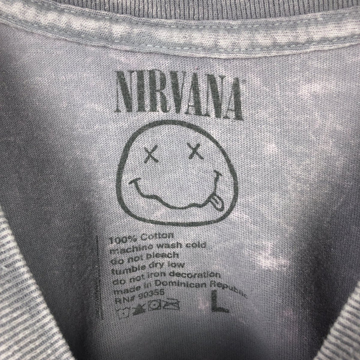 NIRVANA Nirvana Band T-shirt, Band T, Men's L size cotton purple type Vintage Second Hand