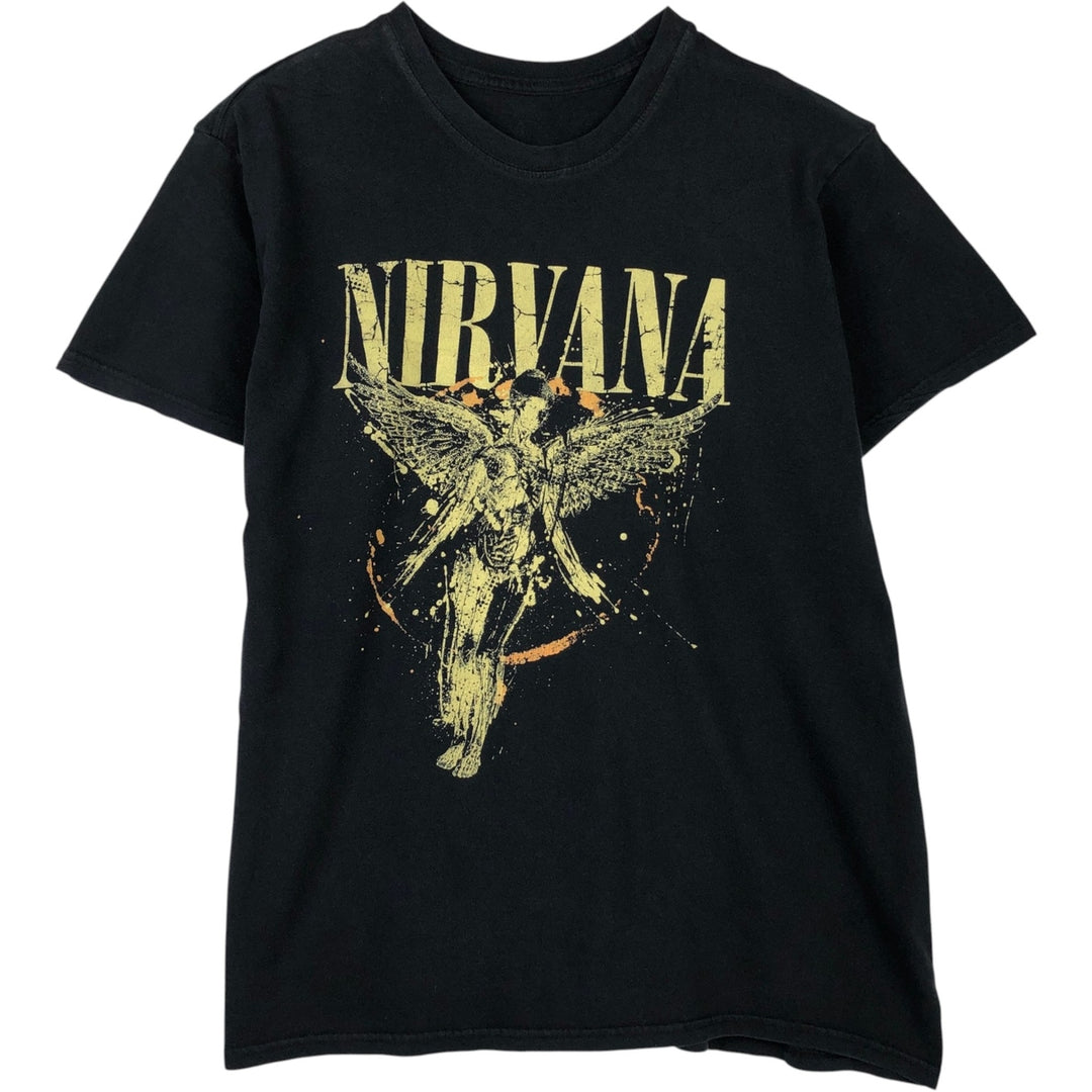 NIRVANA Nirvana Band T-shirt, Band T, Men's M size unclear black type Vintage Second Hand
