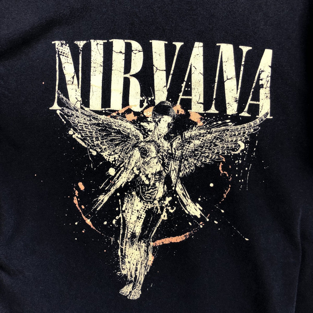 NIRVANA Nirvana Band T-shirt, Band T, Men's M size unclear black type Vintage Second Hand