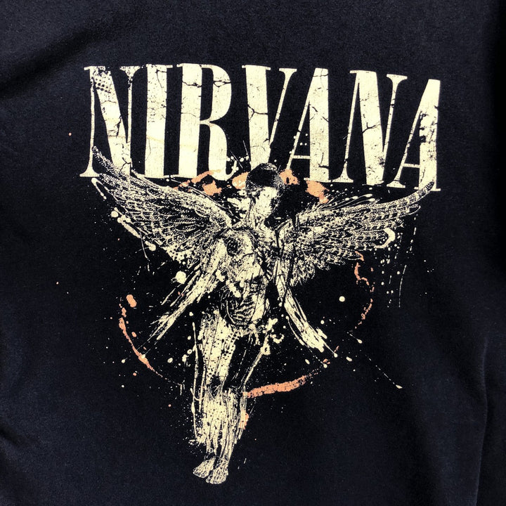 NIRVANA Nirvana Band T-shirt, Band T, Men's M size unclear black type Vintage Second Hand