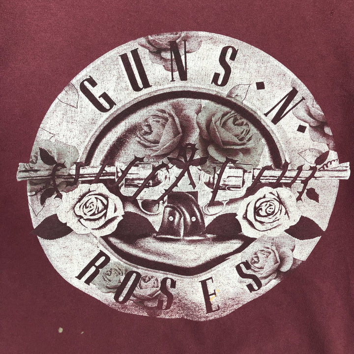 GUNS N' ROSES Guns N' Roses Floral Band T-Shirt Band Tee Men's M size unclear wine-red Vintage Second Hand