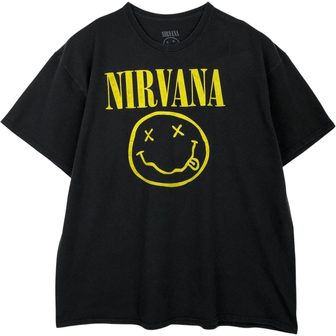 NIRVANA Nirvana Band T-shirt, Band T, Men's XL size cotton black type Vintage Second Hand