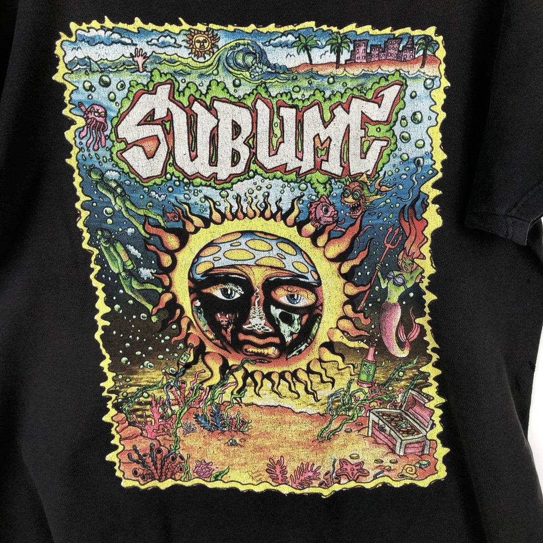 SUBLIME Band T-shirt, Men's L size cotton black type Vintage Second Hand