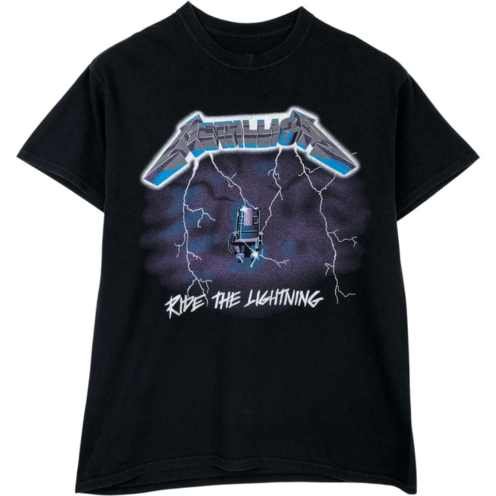METALLICA Metallica Band T-shirt Band T Men's M size unclear black type Vintage Second Hand
