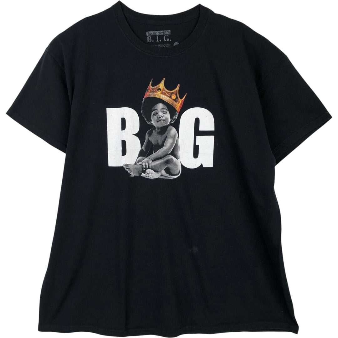 THE NOTORIUS BIG Notorious Big Rap T-shirt Rap T Men's XL size cotton black type Vintage Second Hand