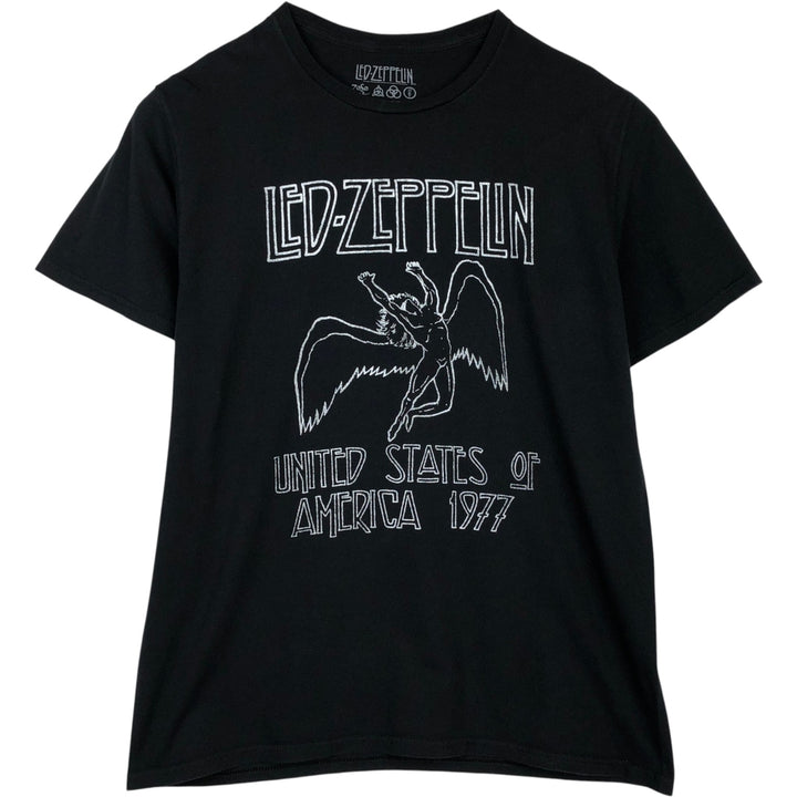 LED ZEPPELIN Led Zeppelin Band T-shirt Band T Men's L size cotton black type Vintage Second Hand