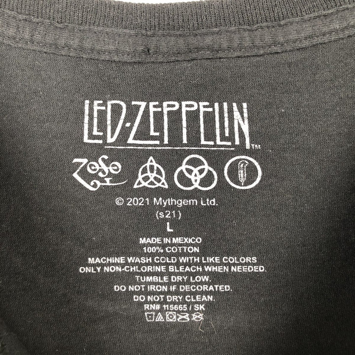 LED ZEPPELIN Led Zeppelin Band T-shirt Band T Men's L size cotton black type Vintage Second Hand