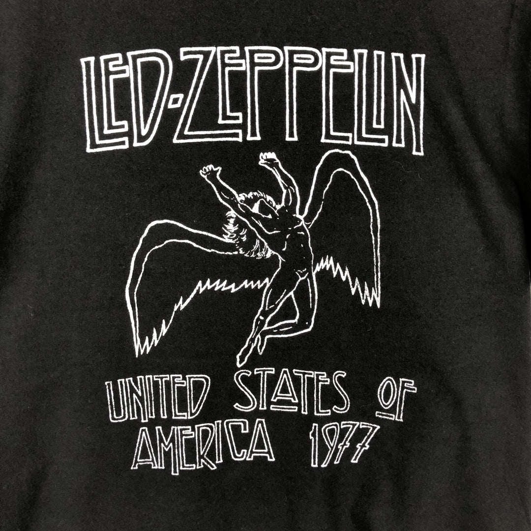 LED ZEPPELIN Led Zeppelin Band T-shirt Band T Men's L size cotton black type Vintage Second Hand