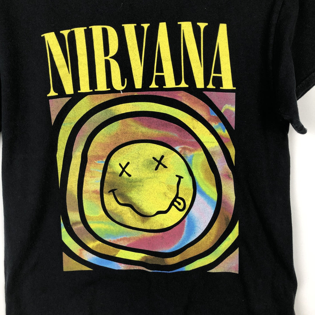 NIRVANA Nirvana Band T-shirt, Band T, Men's M size cotton black type Vintage Second Hand