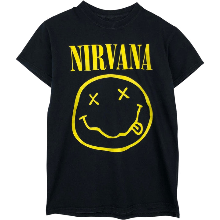 NIRVANA Nirvana Band T-shirt Band T Men's S size unclear black type Vintage Second Hand