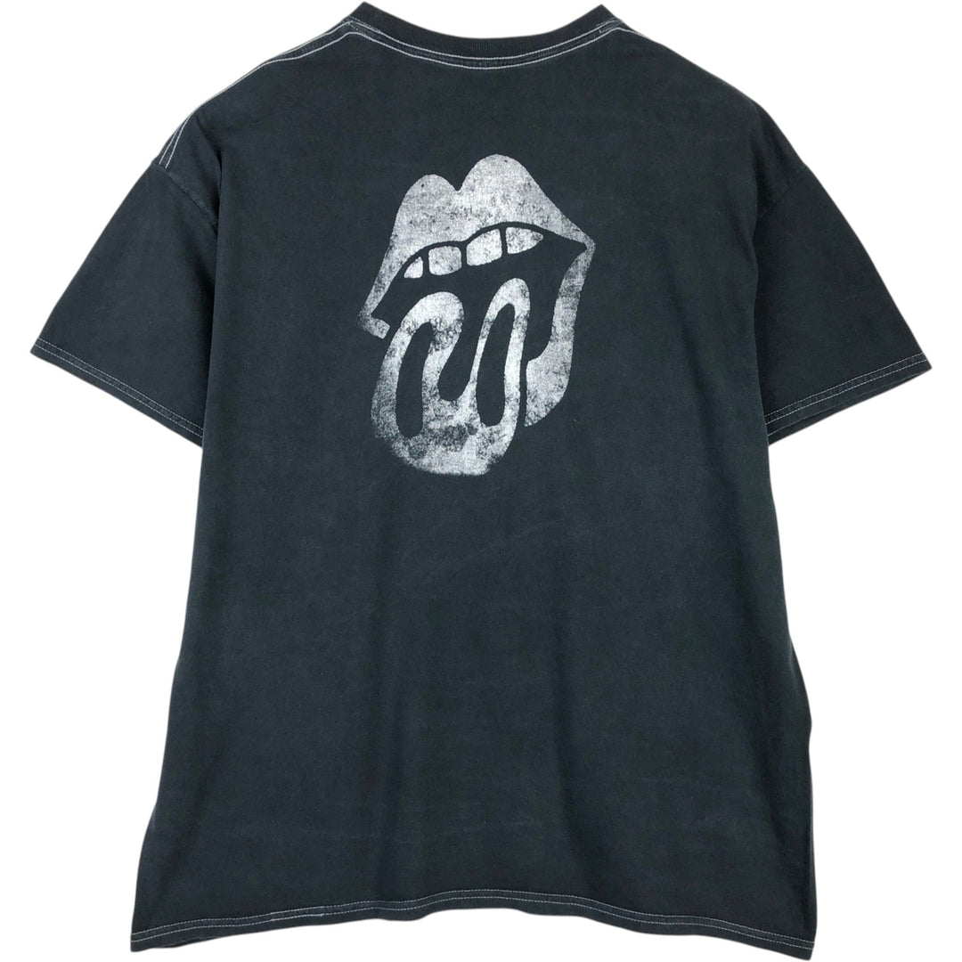 The Rolling Stones printed American flag band t-shirt, men's size XL equivalent. cotton Charcoal Vintage Second Hand