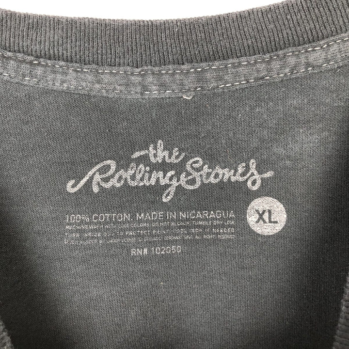The Rolling Stones printed American flag band t-shirt, men's size XL equivalent. cotton Charcoal Vintage Second Hand