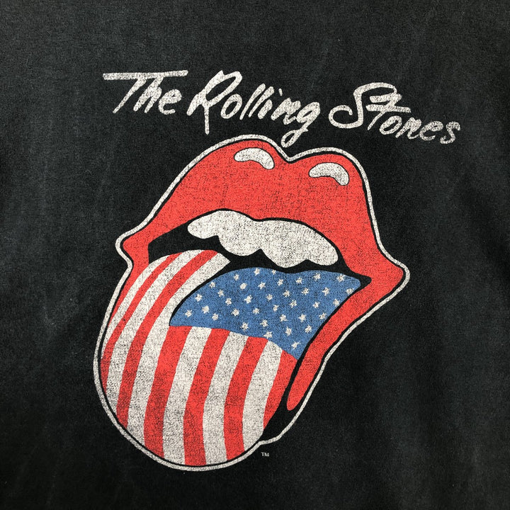 The Rolling Stones printed American flag band t-shirt, men's size XL equivalent. cotton Charcoal Vintage Second Hand