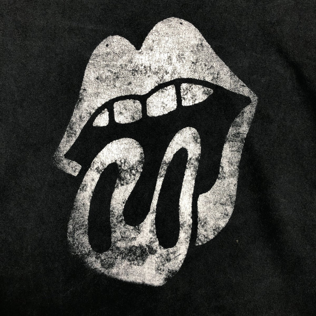 The Rolling Stones printed American flag band t-shirt, men's size XL equivalent. cotton Charcoal Vintage Second Hand