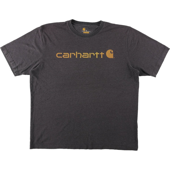 Carhartt short sleeve logo T-shirt, men's XL size cotton gray type Vintage Second Hand