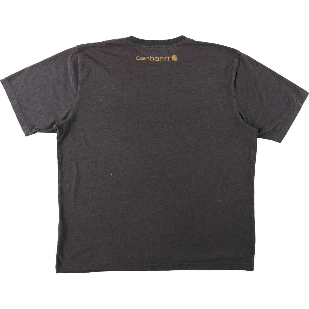 Carhartt short sleeve logo T-shirt, men's XL size cotton gray type Vintage Second Hand