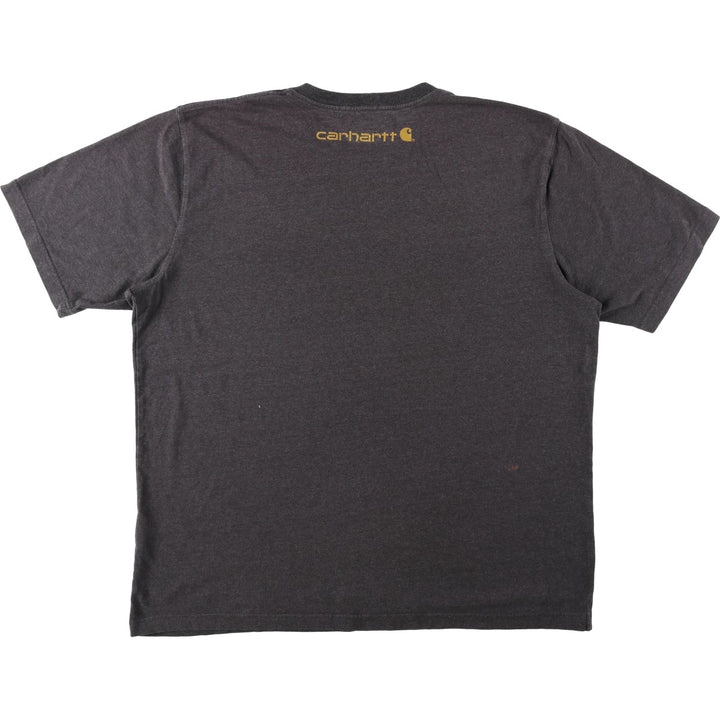 Carhartt short sleeve logo T-shirt, men's XL size cotton gray type Vintage Second Hand