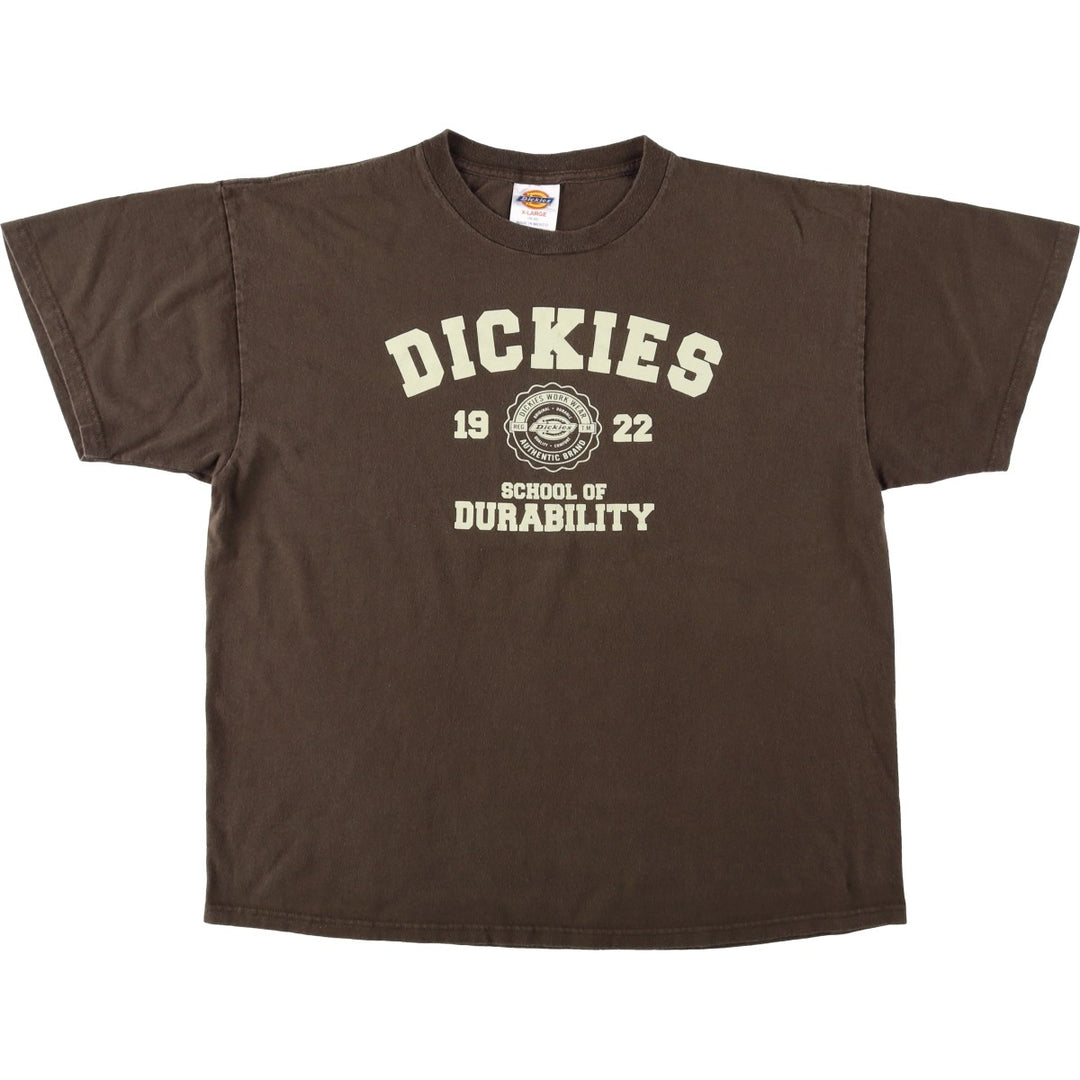 Dickies Short Sleeve Logo T-Shirt Men's XL cotton brown type Vintage Second Hand