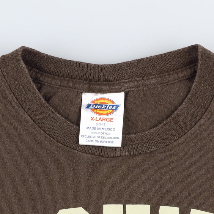 Dickies Short Sleeve Logo T-Shirt Men's XL cotton brown type Vintage Second Hand