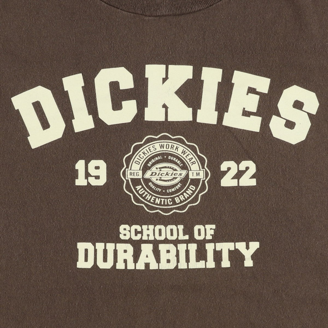 Dickies Short Sleeve Logo T-Shirt Men's XL cotton brown type Vintage Second Hand
