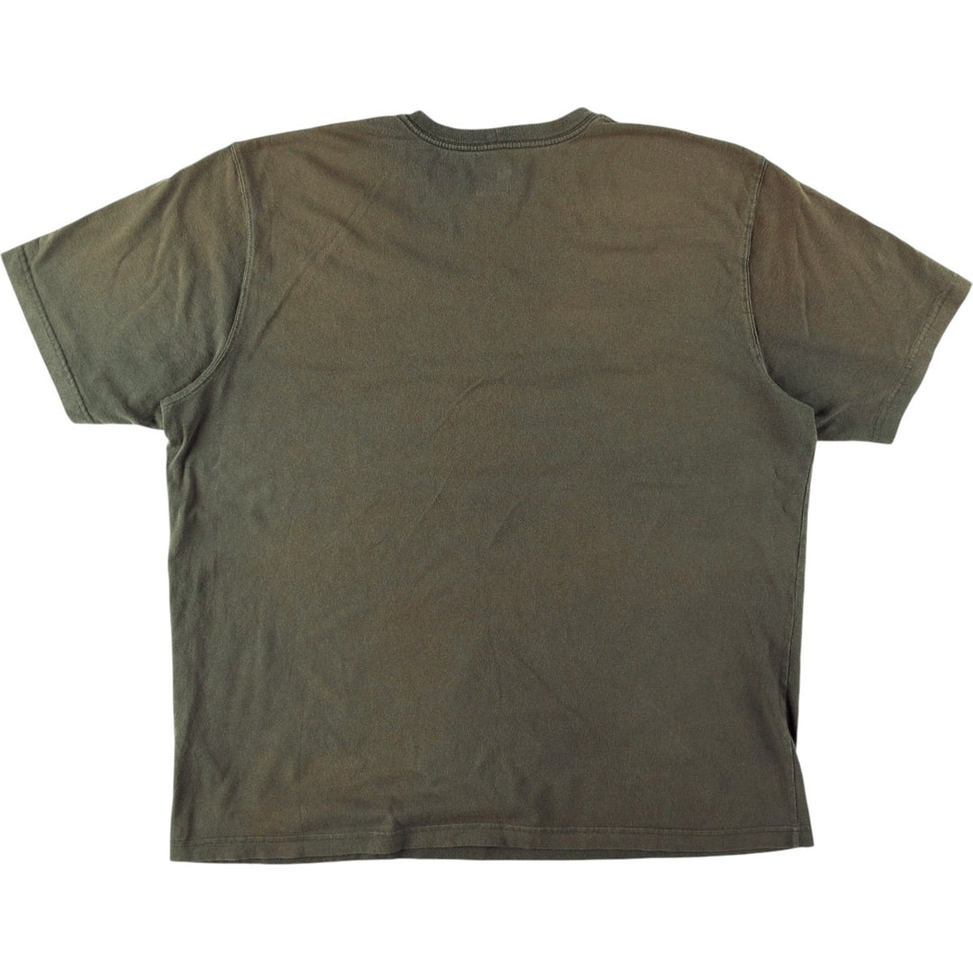 Carhartt short sleeve logo T-shirt, men's XL size cotton Khaki type Vintage Second Hand