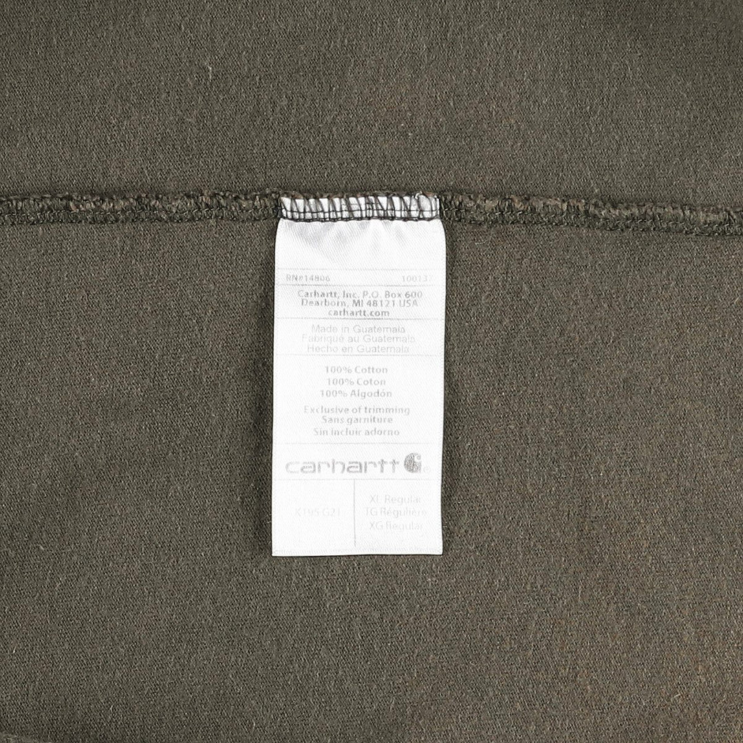 Carhartt short sleeve logo T-shirt, men's XL size cotton Khaki type Vintage Second Hand