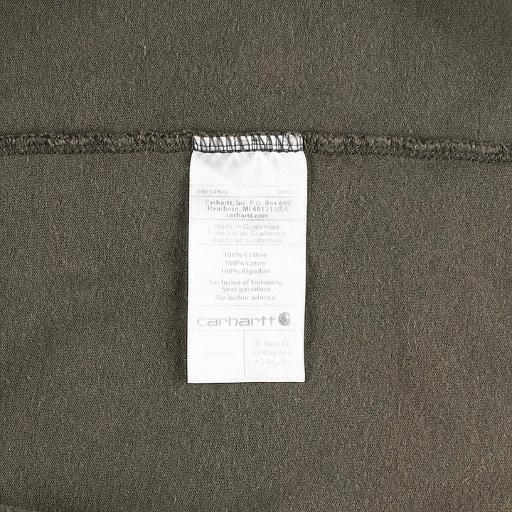 Carhartt short sleeve logo T-shirt, men's XL size cotton Khaki type Vintage Second Hand