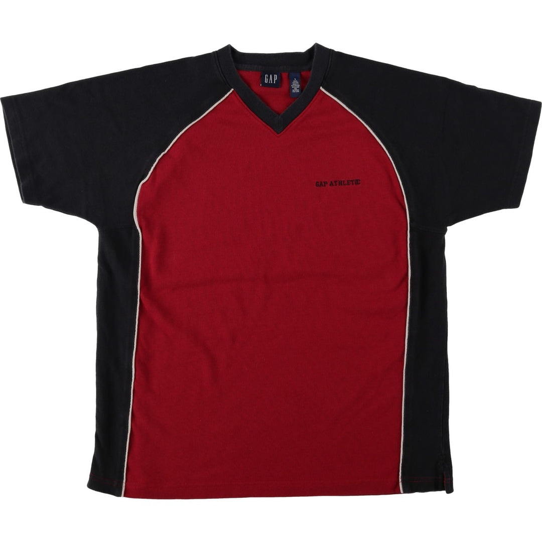90'S GAP Short-Sleeve V-Neck T-Shirt, Men's Size S (Equivalent), Vintage cotton red type Vintage Second Hand